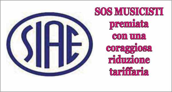 SIAE – riduzione tariffe trattenimenti